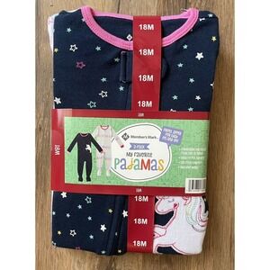 NWT Members Mark 2 Pack My Favorite Pajamas 18M Girls